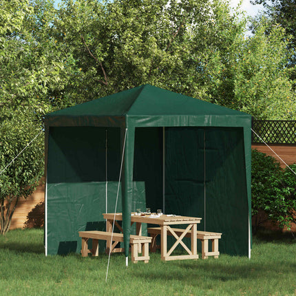 Partytältvägg 2 st 200 x 195 cm Grön PE och stål