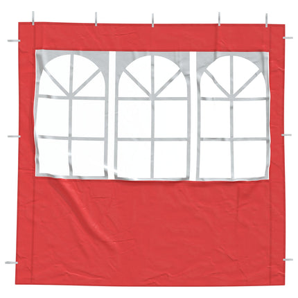 Partytältvägg 2 pcs 200 x 195 cm Röd PE och stål