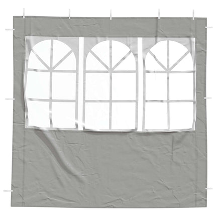 Partytältvägg 2 pcs 200 x 195 cm Ljusgrå PE och stål
