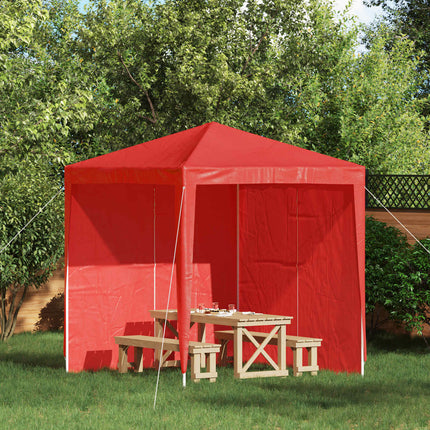 Partytältvägg 2 st 200 x 195 cm Röd PE och stål