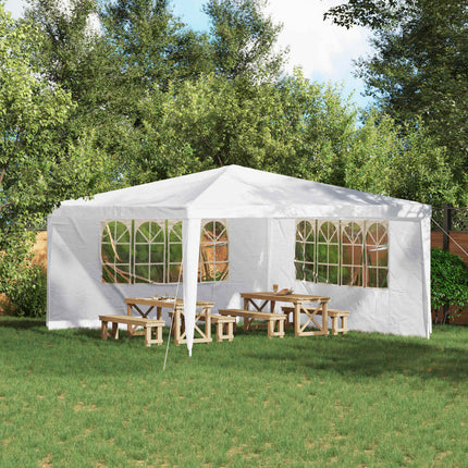 Partytältvägg 2 pcs 400 x 195 cm Vit PE och stål