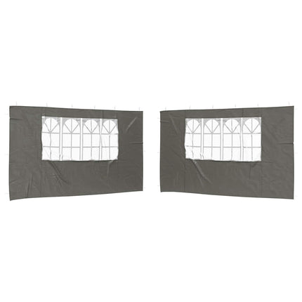 Partytältvägg 2 pcs 400 x 195 cm Antracit PE och stål