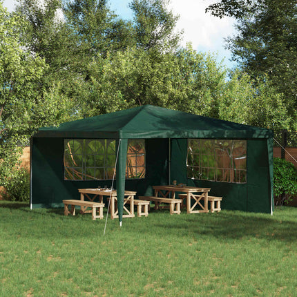 Partytältvägg 2 pcs 400 x 195 cm Grön PE och stål