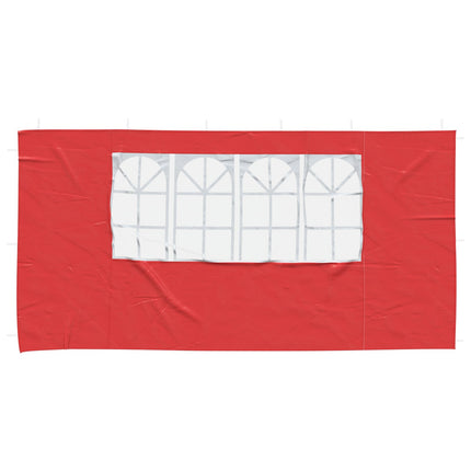 Partytältvägg 2 pcs 400 x 195 cm Röd PE och stål