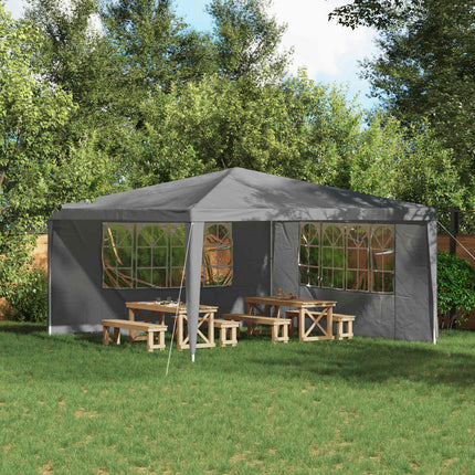 Partytältvägg 2 pcs 400 x 195 cm Ljusgrå PE och stål