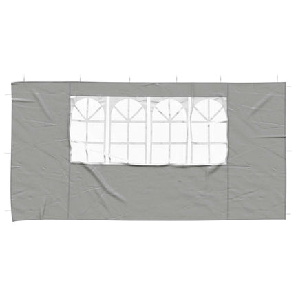 Partytältvägg 2 pcs 400 x 195 cm Ljusgrå PE och stål