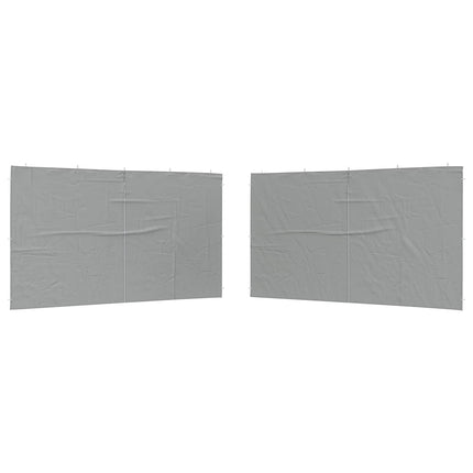 Partytältvägg 2 pcs Ljusgrå 400 x 195 cm PE och stål