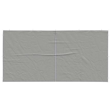 Partytältvägg 2 pcs Ljusgrå 400 x 195 cm PE och stål