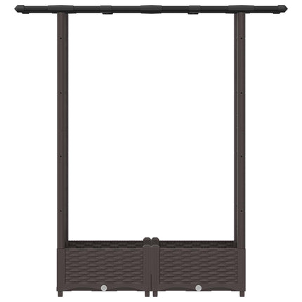 Upphöjd Bädd med Spaljé och Tak Brun 122,5 x 40 x 123 cm PP