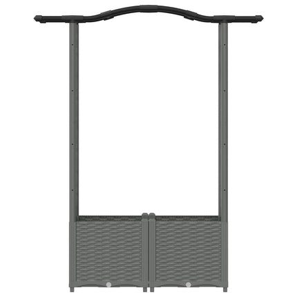 Upphöjd Bädd med Spaljé och Tak Ljusgrå 125 x 40 x 138 cm PP