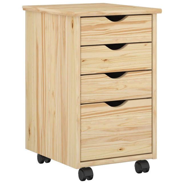 Rullande skåp med hjul Brun 34 x 39 x 56 cm Massivt furu