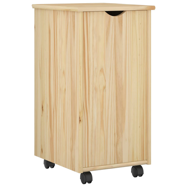 Rullande skåp med hjul Brun 34 x 39 x 65,5 cm Massiv furu