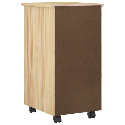Rullande skåp med hjul Brun 34 x 39 x 65,5 cm Massiv furu