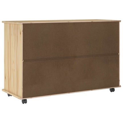 Rullande skåp med hjul Brun 100 x 39 x 65,5 cm Massiv furu