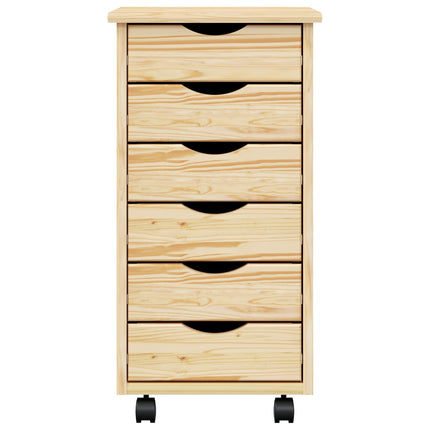 Rullande Skåp med Lådor MOSS Klar lack 34 x 39 x 65,5 cm