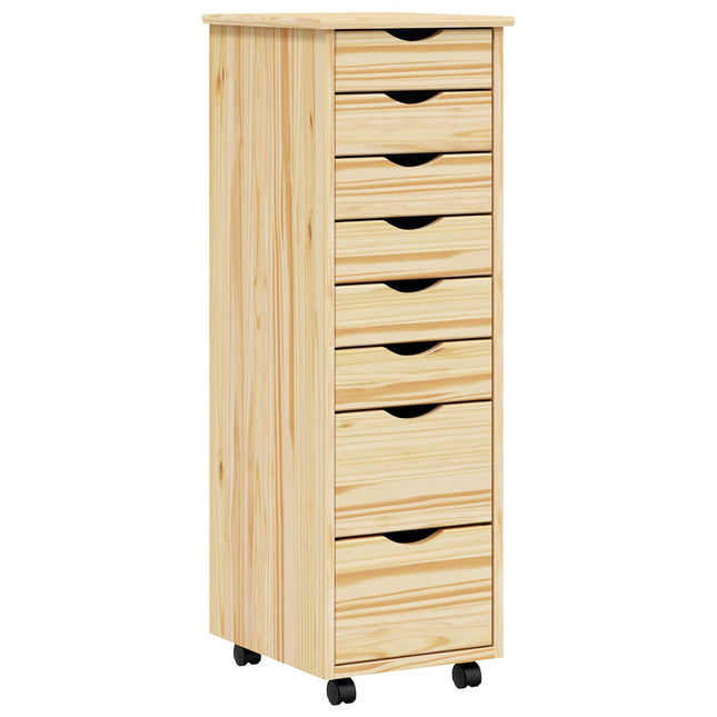 Rullande Skåp med Lådor MOSS 34 x 39 x 103 cm Massivt tallträ