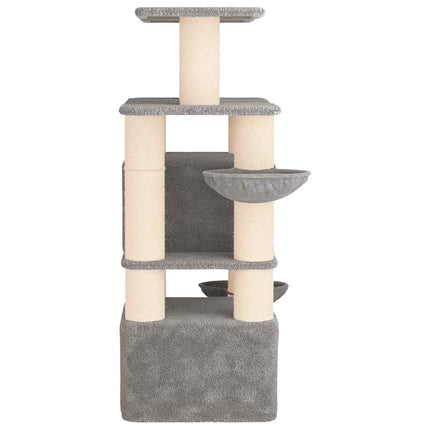 Kattträd med sisal klöspelare 2 st Ljusgrå 147 cm
