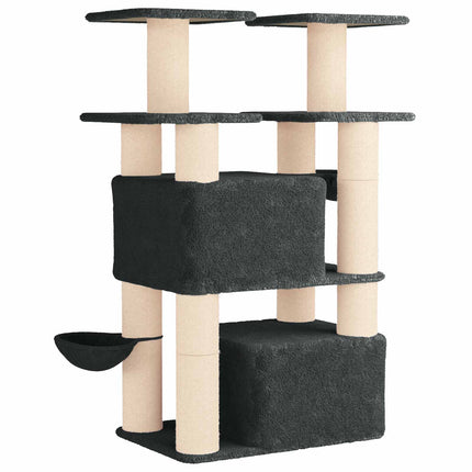 Kattträd med sisal klöspelare 2 st Mörkgrå 147 cm