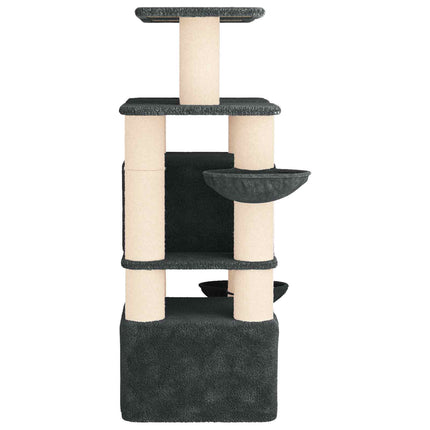 Kattträd med sisal klöspelare 2 st Mörkgrå 147 cm