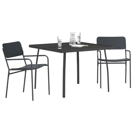 Matgrupp 3 st Antracit Stål