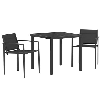 Utemöbelset 3 pcs Svart och Anthracit 80 x 80 x 73 cm Textilene