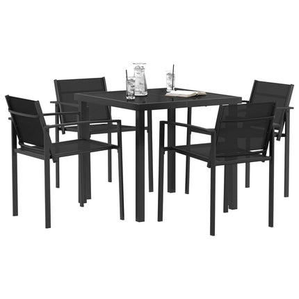 Utemöbelset 5 pcs Svart och Anthracit 80 x 80 x 73 cm Textilene