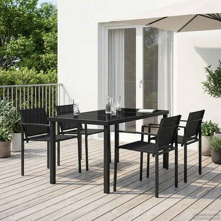 Utemöbelset 5 pcs Svart och Anthracit 140 x 70 x 73 cm