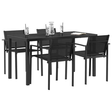 Utemöbelset 5 pcs Svart och Anthracit 140 x 70 x 73 cm