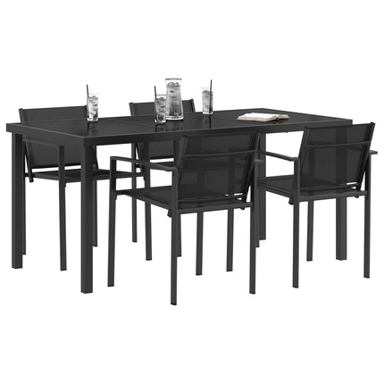Utemöbelset 5 pcs Svart och Anthracit 160 x 80 x 73 cm