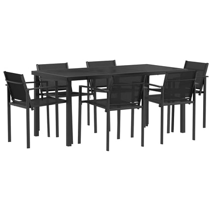 Utemöbelset 7 pcs Svart och Anthracit 160 x 80 x 73 cm