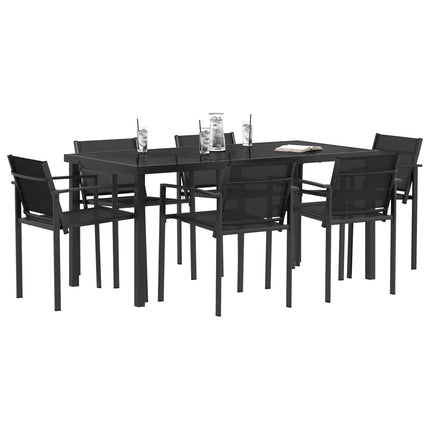 Utemöbelset 7 pcs Svart och Anthracit 160 x 80 x 73 cm