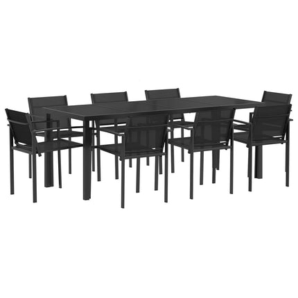 Utemöbelset 9 pcs Svart och Anthracit Textilene