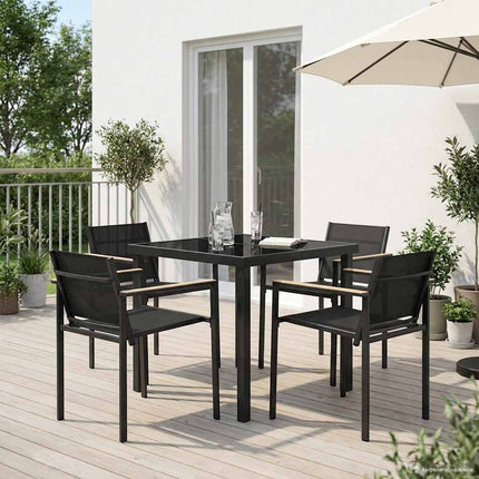 Utemöbelset 5 pcs Svart och Anthracit 80 x 80 x 73 cm Textilene