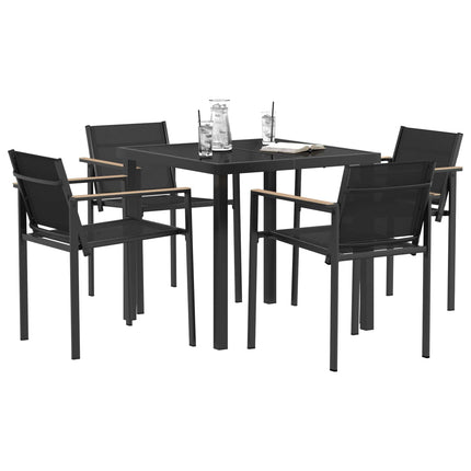 Utemöbelset 5 pcs Svart och Anthracit 80 x 80 x 73 cm Textilene