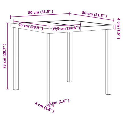 Utemöbelset 5 pcs Svart och Anthracit 80 x 80 x 73 cm Textilene