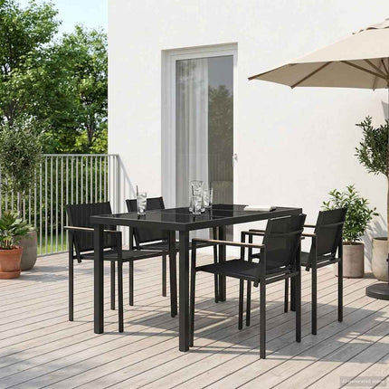 Utemöbelset 5 pcs Svart och Anthracit 140 x 70 x 73 cm