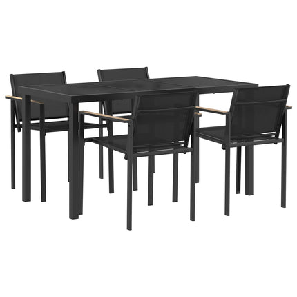 Utemöbelset 5 pcs Svart och Anthracit 140 x 70 x 73 cm