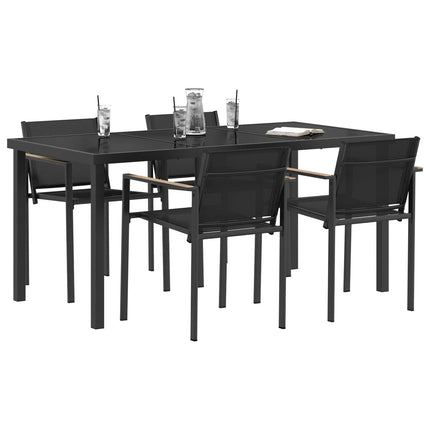 Utemöbelset 5 pcs Svart och Anthracit Textilene