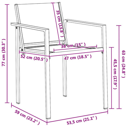 Utemöbelset 5 pcs Svart och Anthracit Textilene