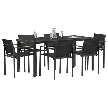 Utemöbelset 7 pcs Svart och Anthracit 160 x 80 x 73 cm