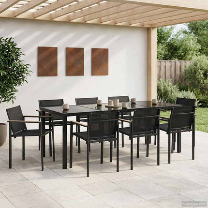 Utemöbelset 7 pcs Svart och Anthracit Textilene