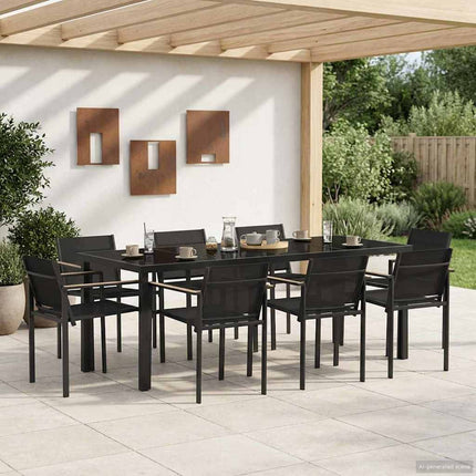 Utemöbelset 9 pcs Svart och Anthracit Textilene