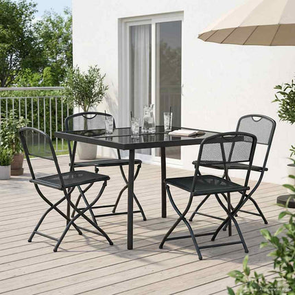 Utemöbelset 5 pcs Antracit Järn och stål