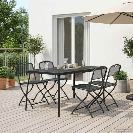 Utemöbelset 5 pcs Antracit Järn och stål