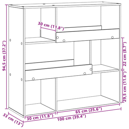 Bokhylla Svart Ek 100 x 33 x 94,5 cm Konstruerat trä