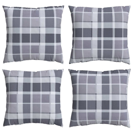 Utomhuskudde Rutig 4 pcs Grå rutigt 50 x 50 cm Tyg