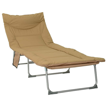 Hopfällbar solstol med kudde Beige