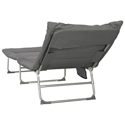Hopfällbar solstol med kudde 2 pcs Antracit