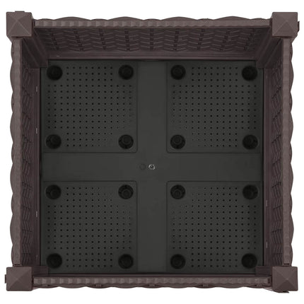 Trädgårdsplanterare med hjul Brun 40 x 40 x 29 cm PP