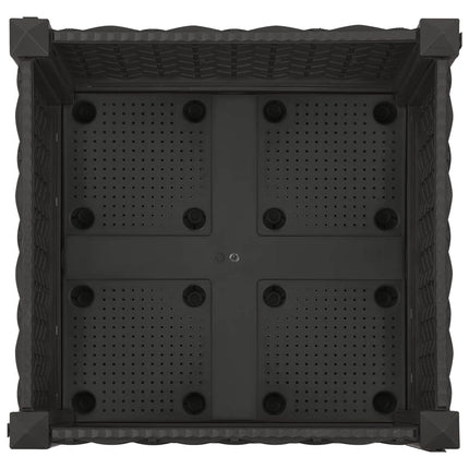 Trädgårdsplanterare med hjul Svart 40 x 40 x 29 cm PP